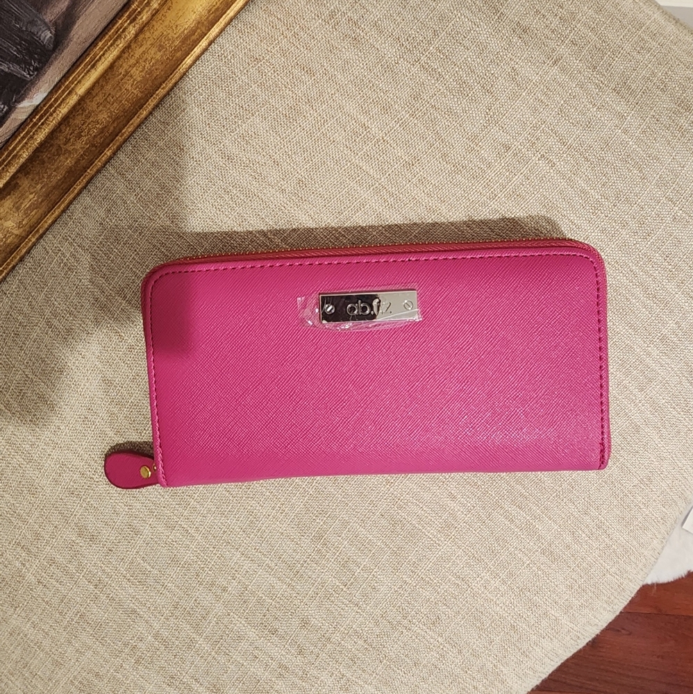 Elegant ab.f.z Pink Saffiano Leather Wallet